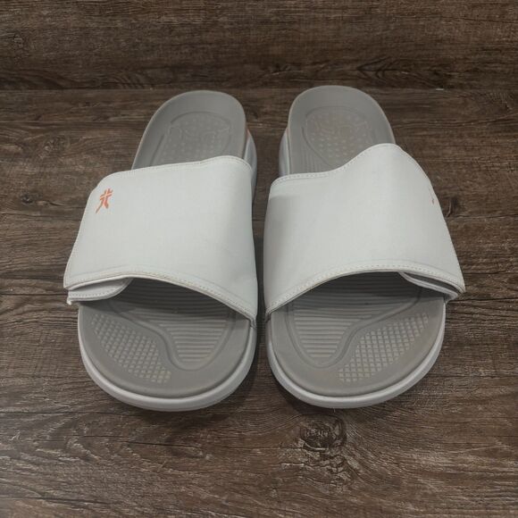 Kuru Moment Slides Men\'s 13 Gray Orange Sandals Beach Slip-On Shoes main image 4